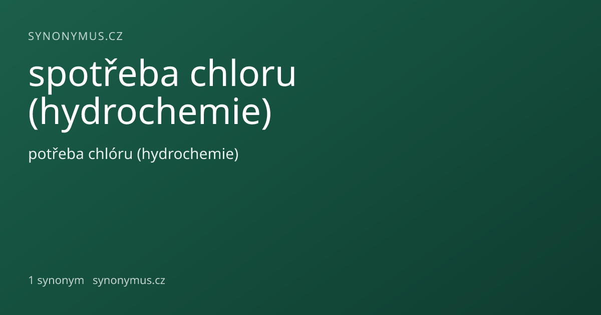 Náhled odkazu: spotřeba chloru (hydrochemie)