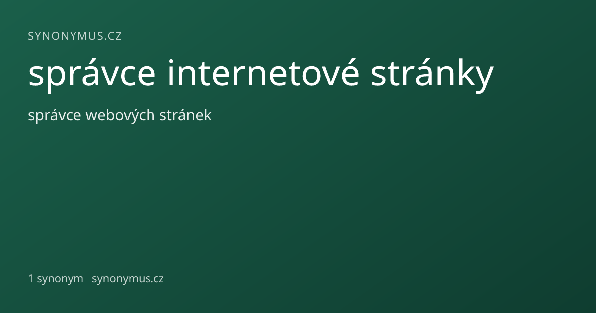 Náhled odkazu: správce internetové stránky