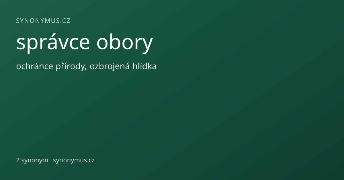 Náhled odkazu: správce obory