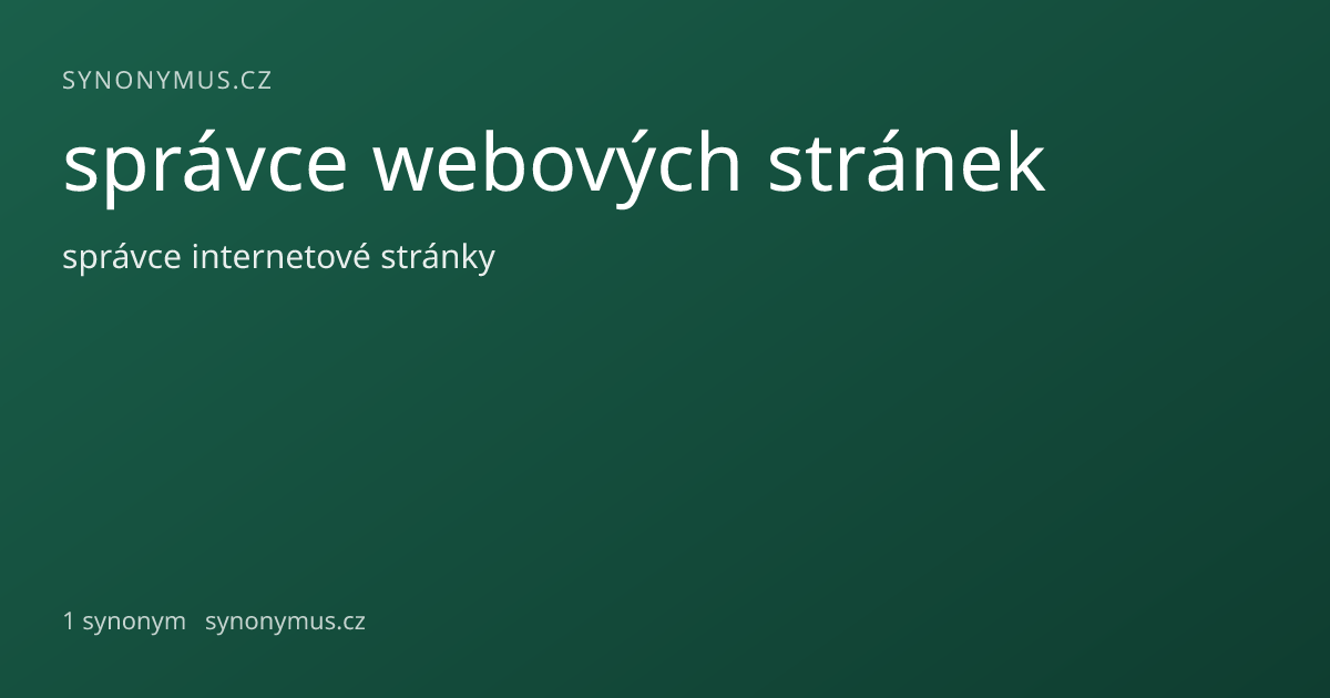 Náhled odkazu: správce webových stránek