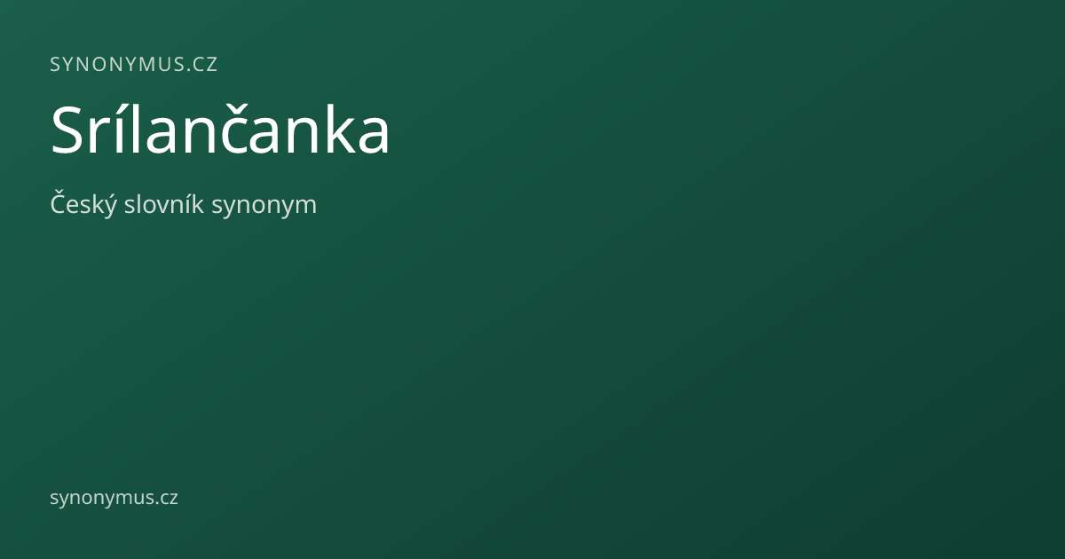 Náhled odkazu: Srílančanka