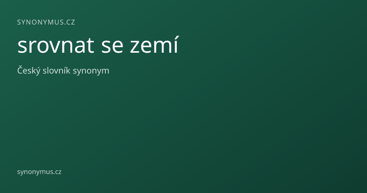 Náhled odkazu: srovnat se zemí