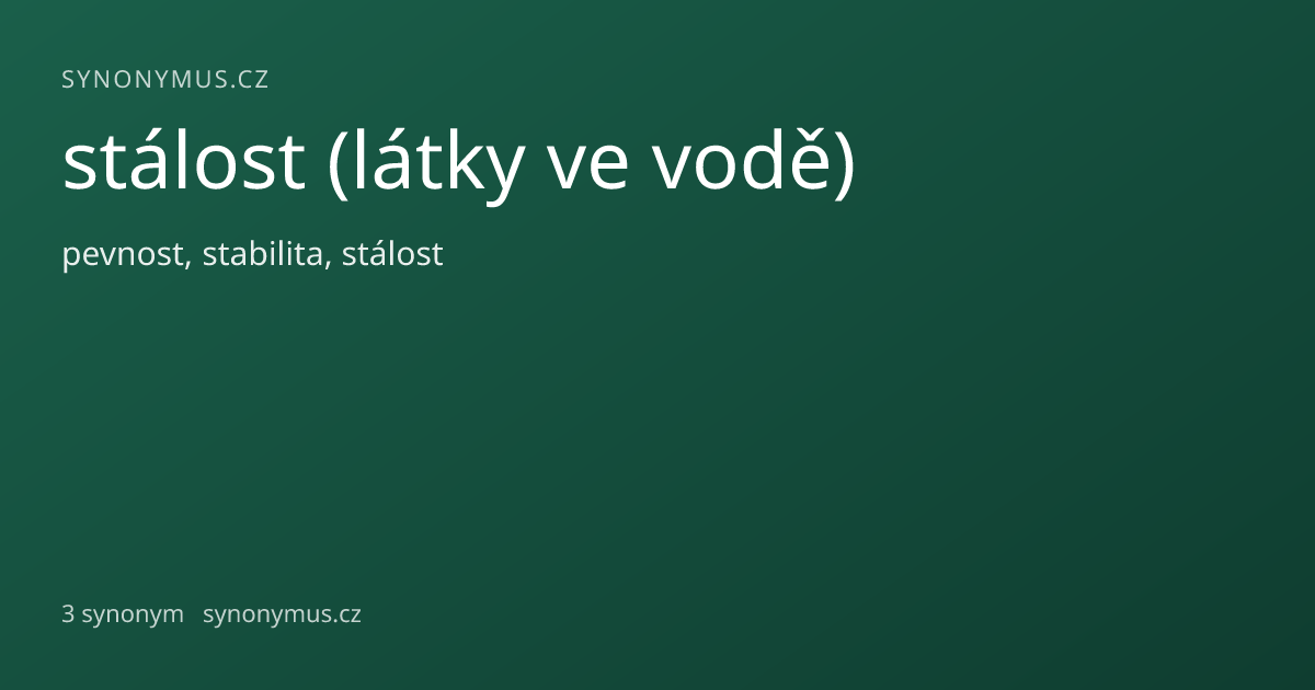 Náhled odkazu: stálost (látky ve vodě)
