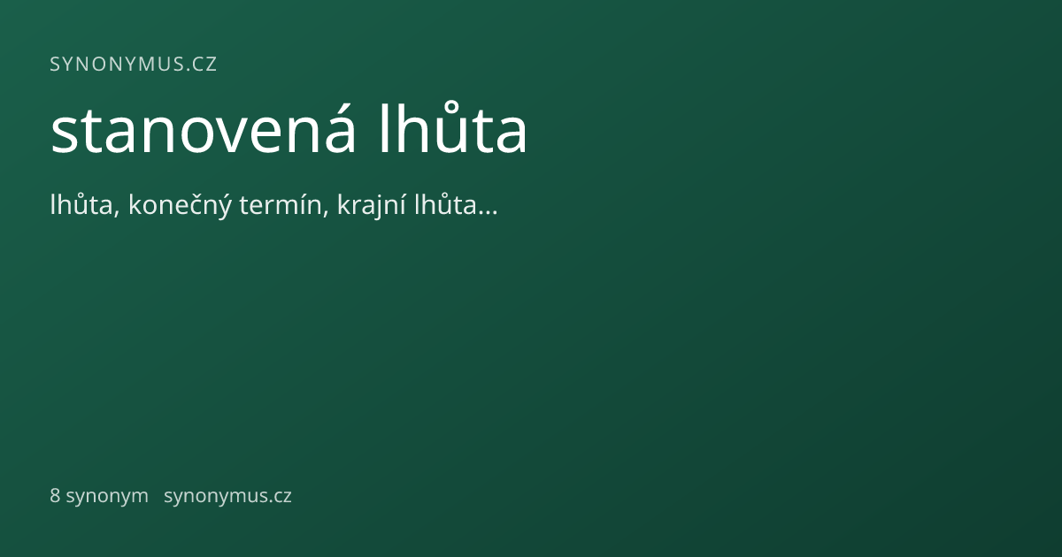 Náhled odkazu: stanovená lhůta