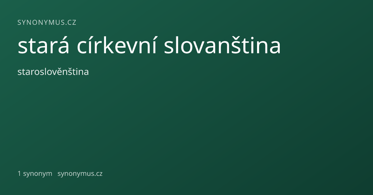 Náhled odkazu: stará církevní slovanština
