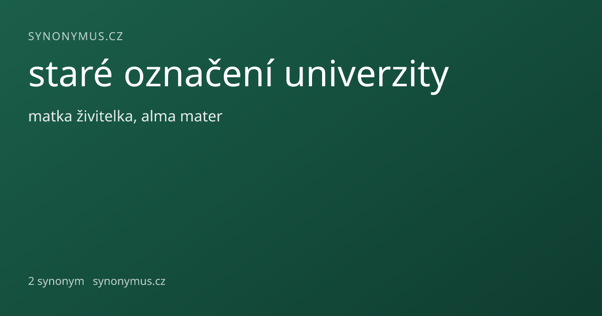 Náhled odkazu: staré označení univerzity