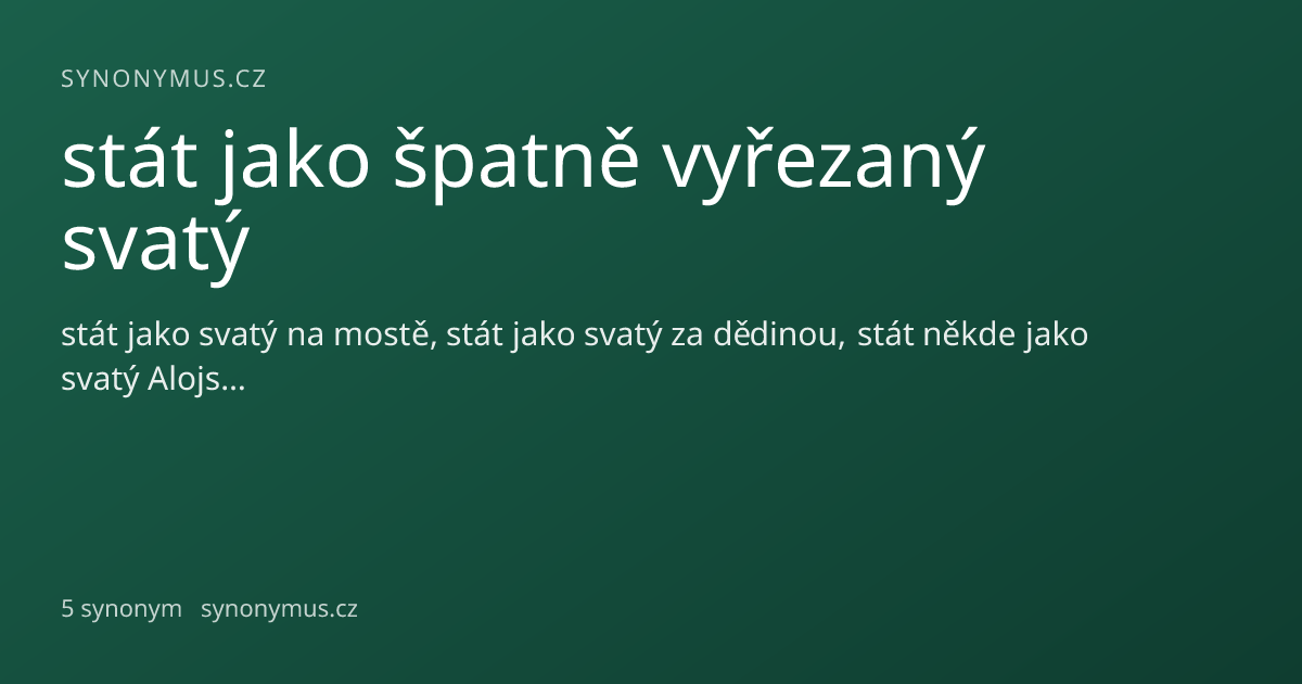 Náhled odkazu: stát jako špatně vyřezaný svatý