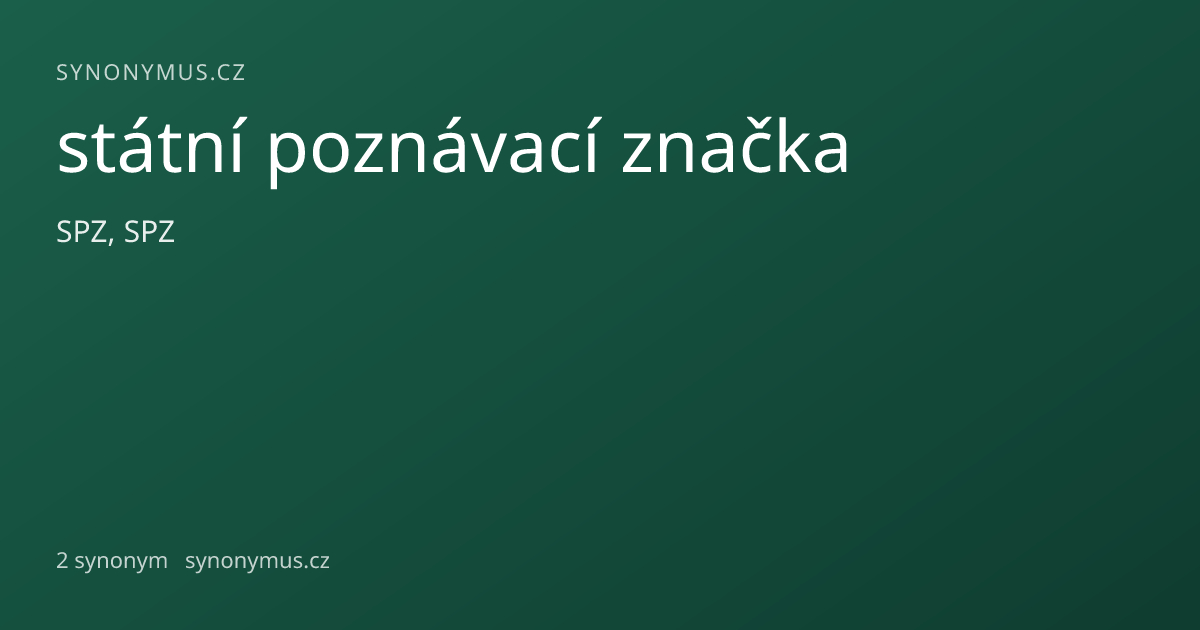 Náhled odkazu: státní poznávací značka
