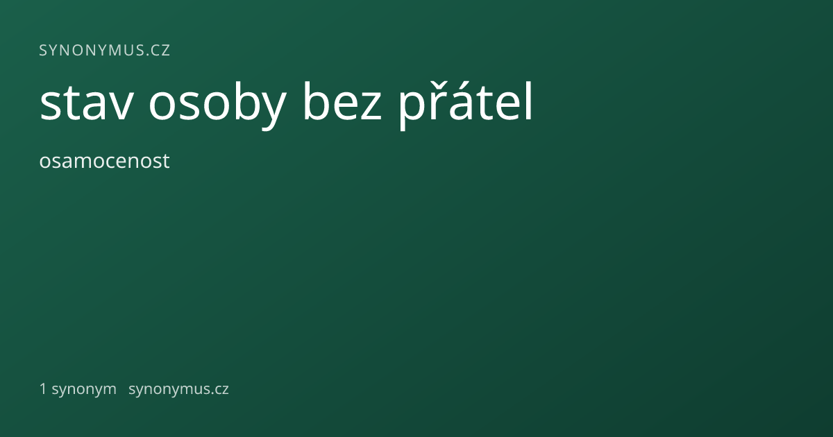 Náhled odkazu: stav osoby bez přátel