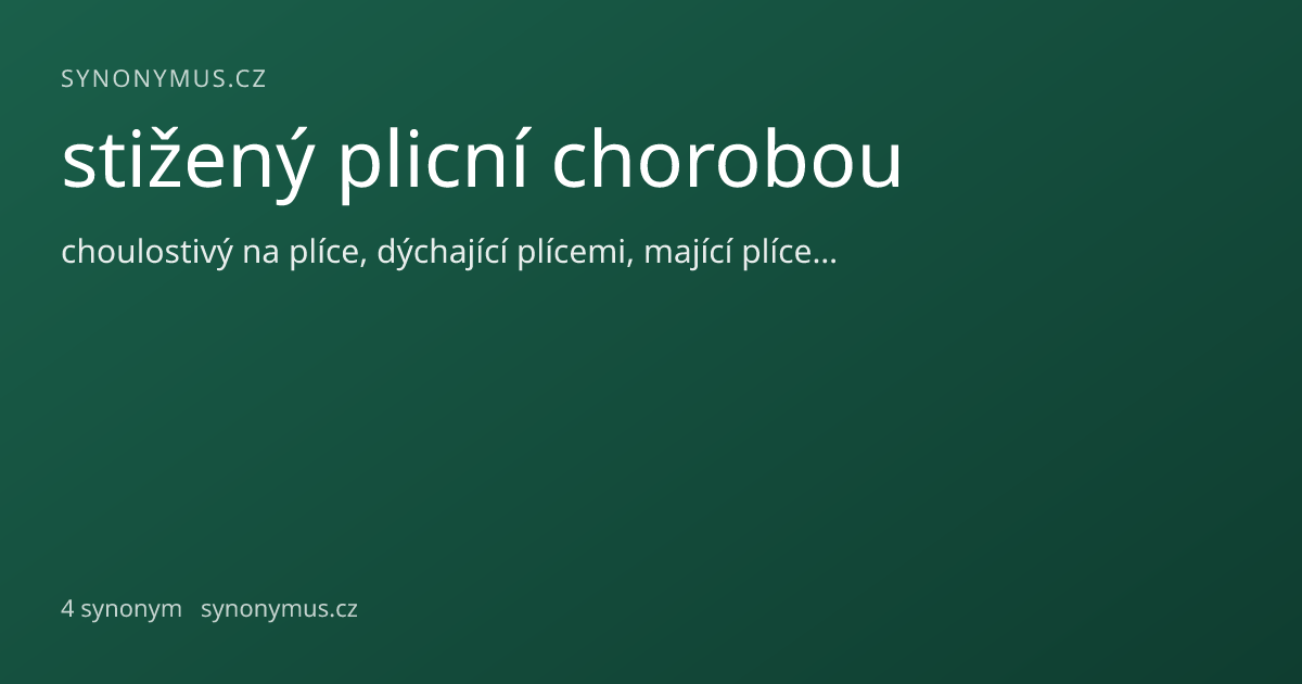 Náhled odkazu: stižený plicní chorobou