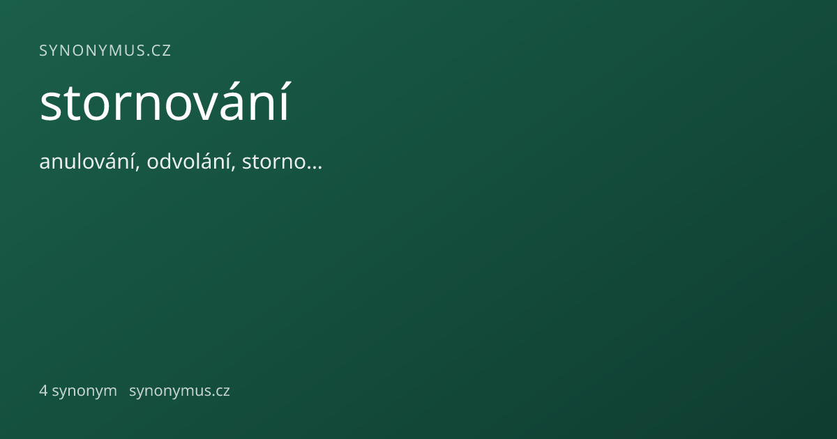 Náhled odkazu: stornování