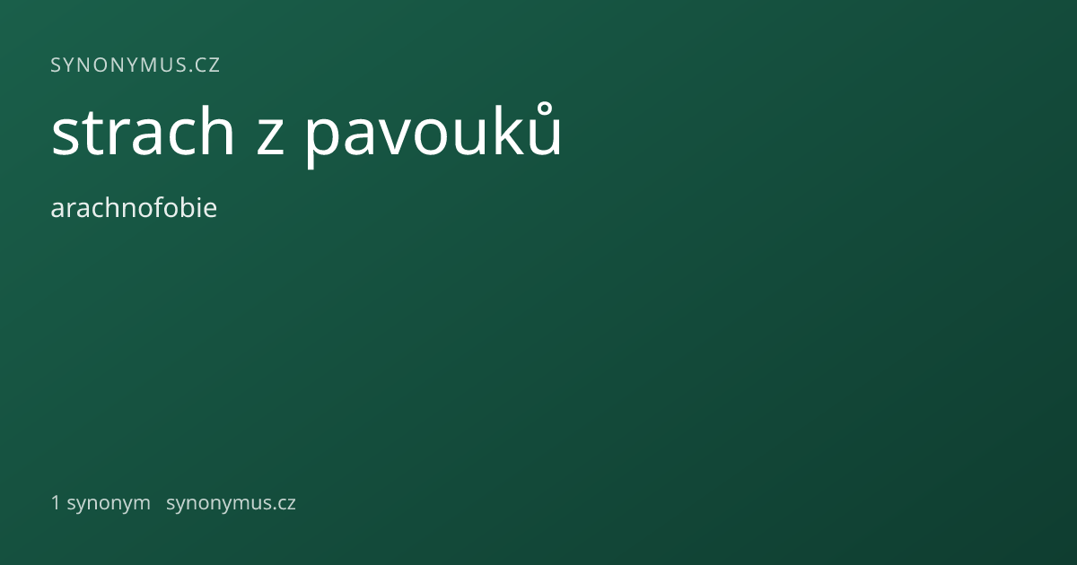 Náhled odkazu: strach z pavouků