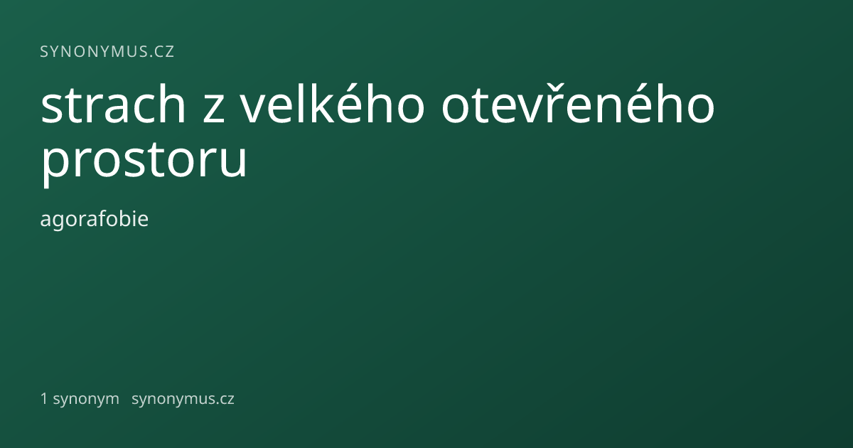 Náhled odkazu: strach z velkého otevřeného prostoru
