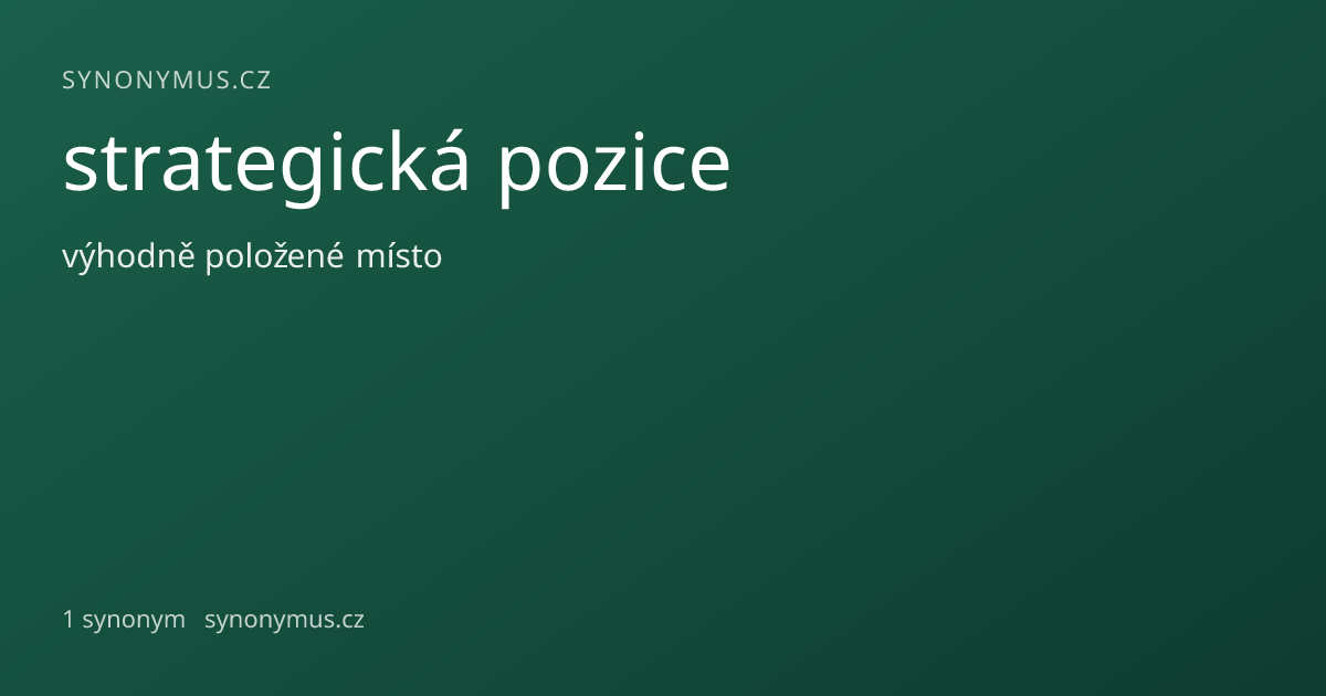 Náhled odkazu: strategická pozice