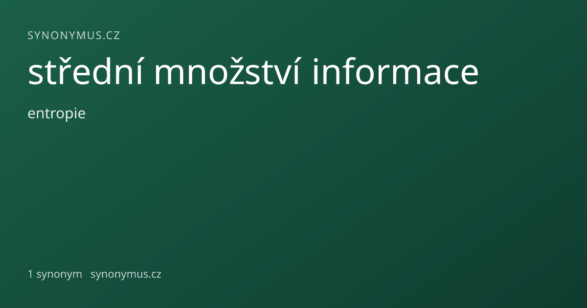 Náhled odkazu: střední množství informace