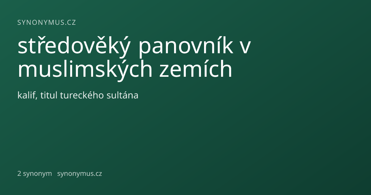 Náhled odkazu: středověký panovník v muslimských zemích