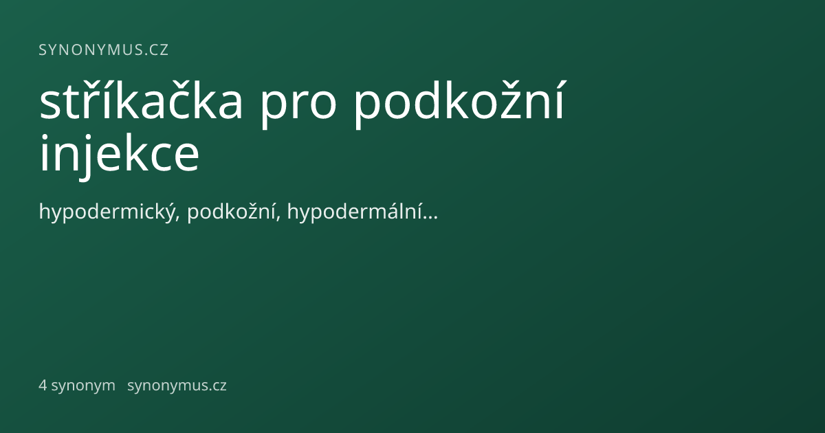Náhled odkazu: stříkačka pro podkožní injekce