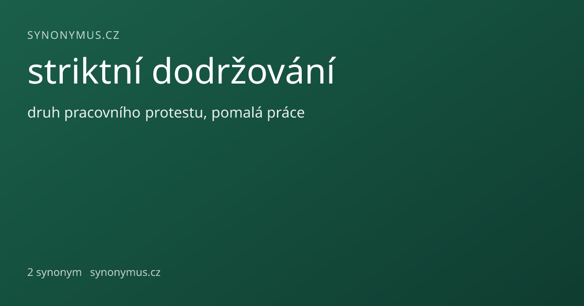 Náhled odkazu: striktní dodržování