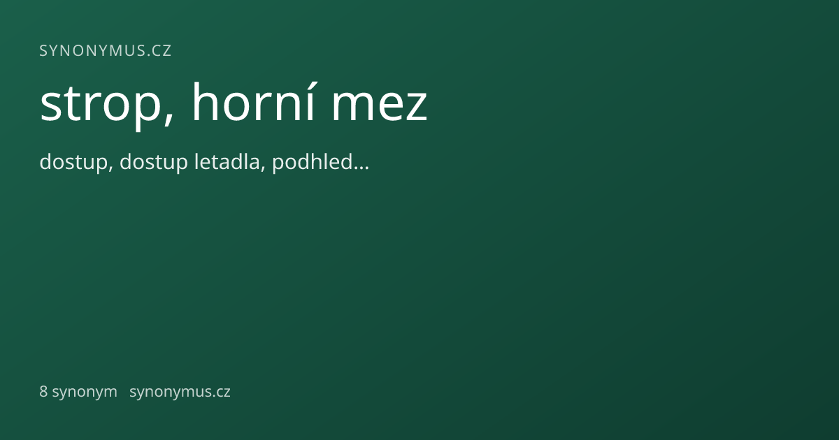 Náhled odkazu: strop, horní mez