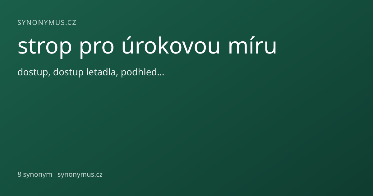 Náhled odkazu: strop pro úrokovou míru
