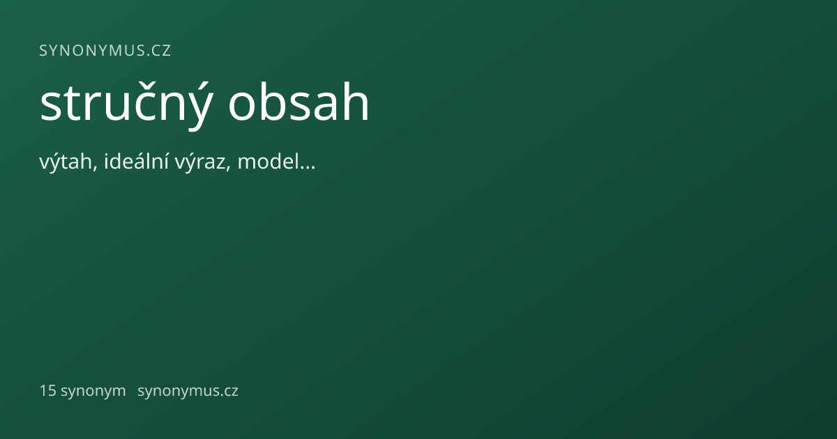 Náhled odkazu: stručný obsah