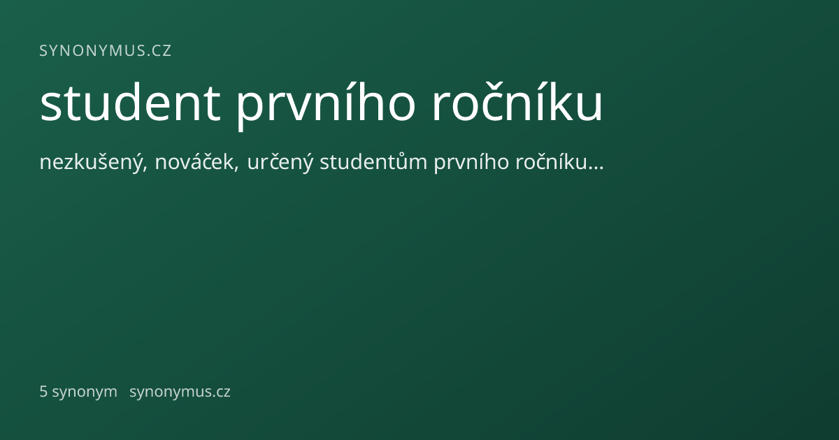 Náhled odkazu: student prvního ročníku