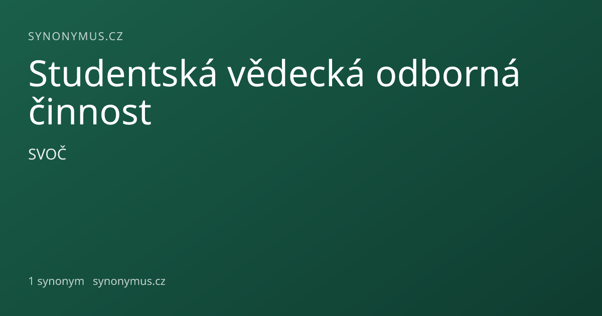 Náhled odkazu: Studentská vědecká odborná činnost