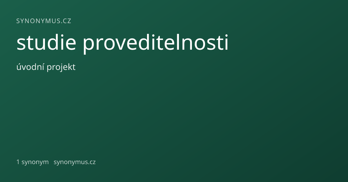 Náhled odkazu: studie proveditelnosti
