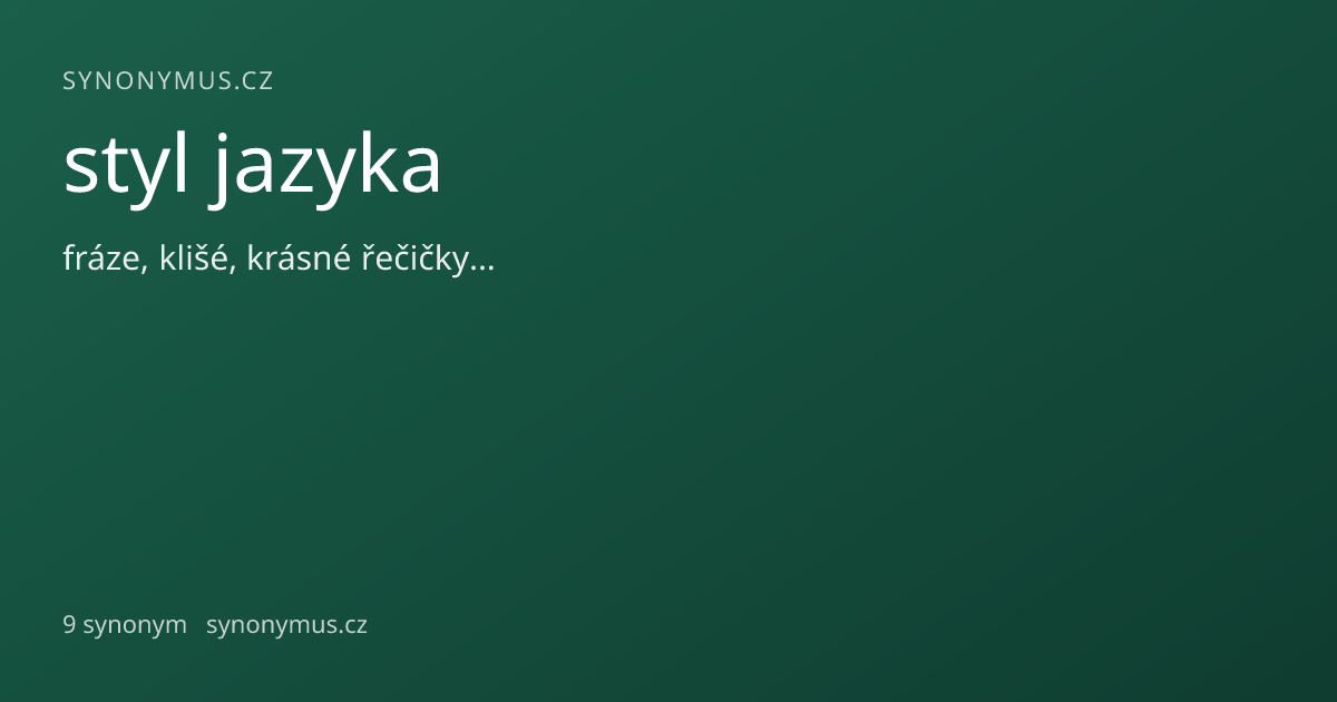 Náhled odkazu: styl jazyka