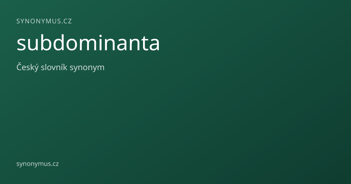 Náhled odkazu: subdominanta