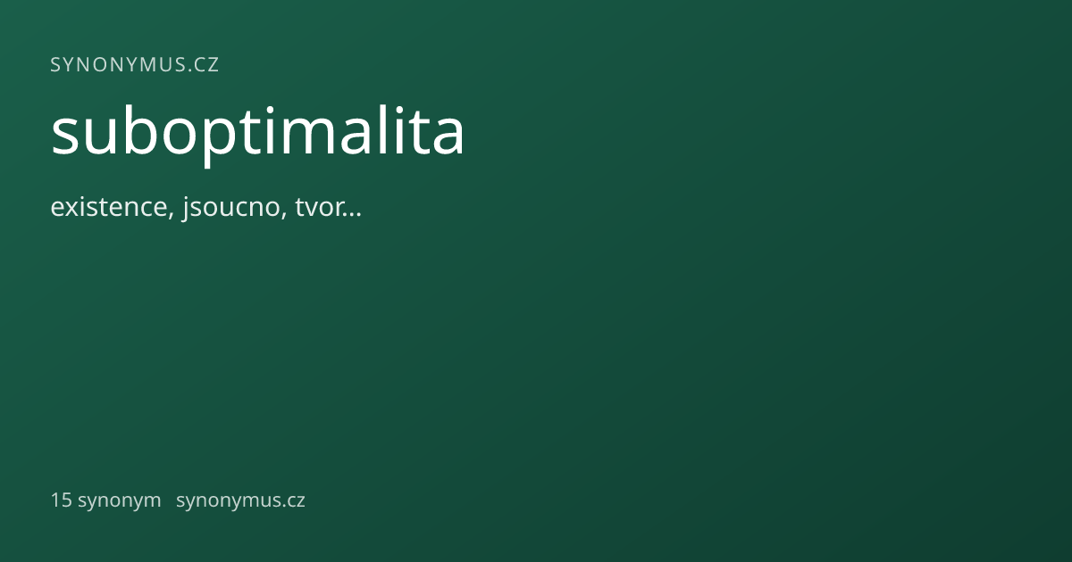 Náhled odkazu: suboptimalita