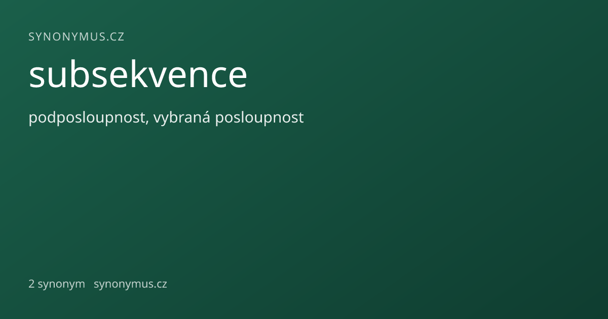 Náhled odkazu: subsekvence