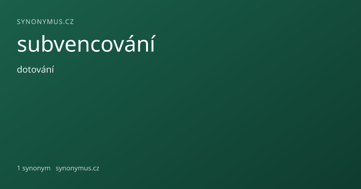 Náhled odkazu: subvencování