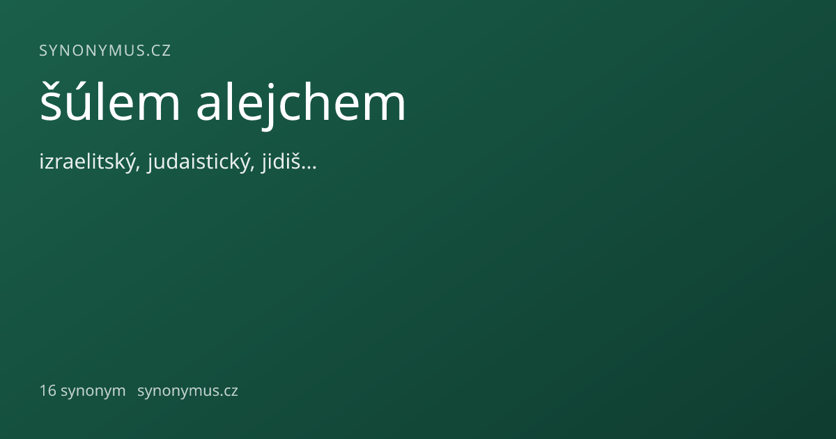 Náhled odkazu: šúlem alejchem