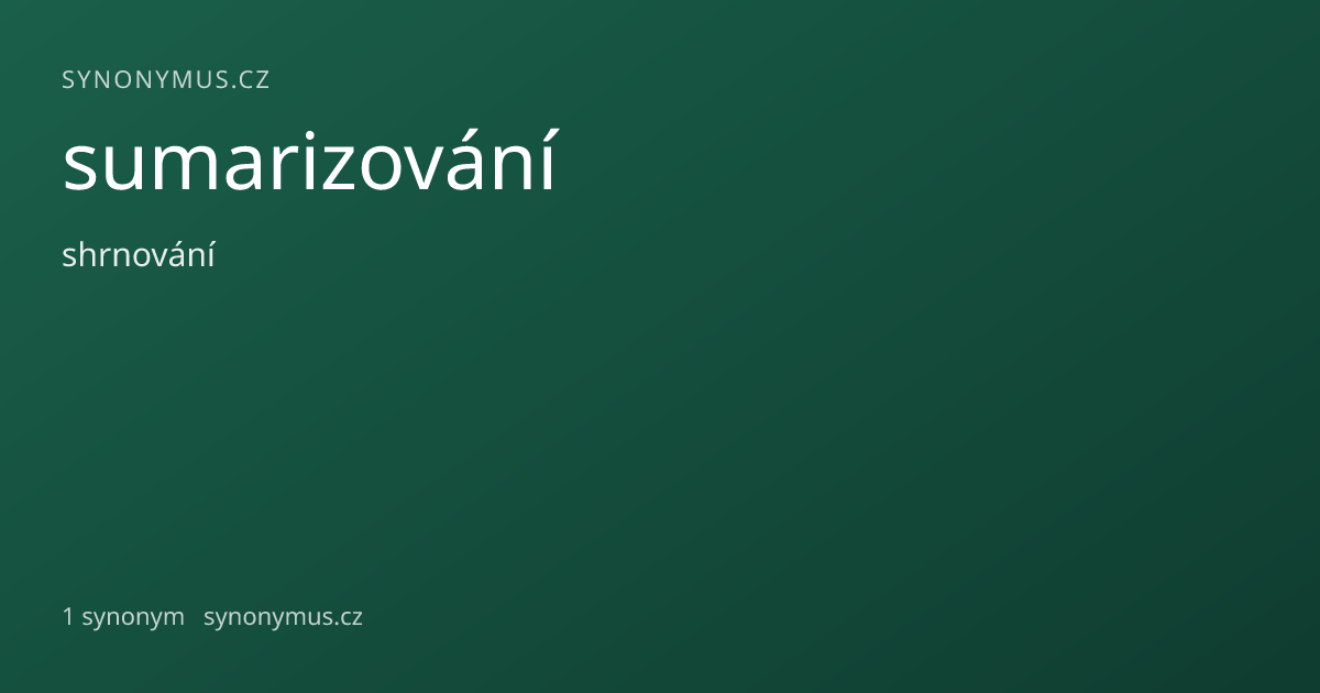 Náhled odkazu: sumarizování