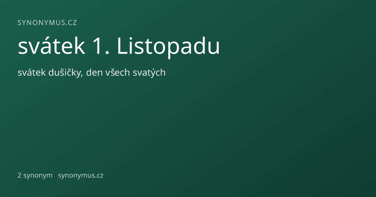 Náhled odkazu: svátek 1. Listopadu