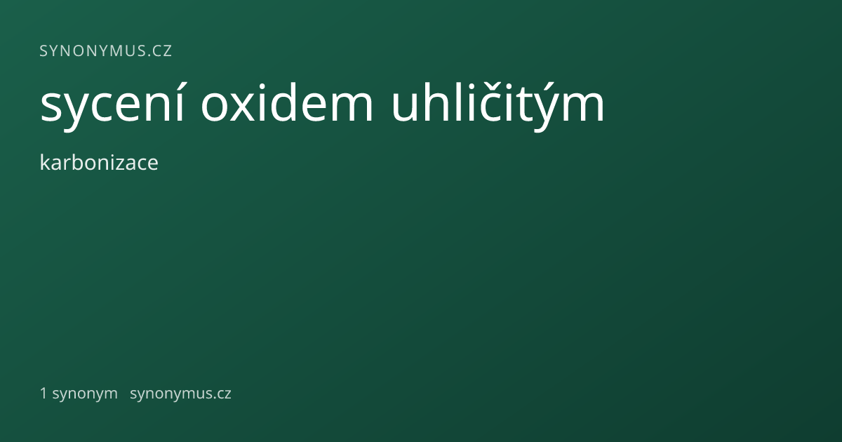 Náhled odkazu: sycení oxidem uhličitým