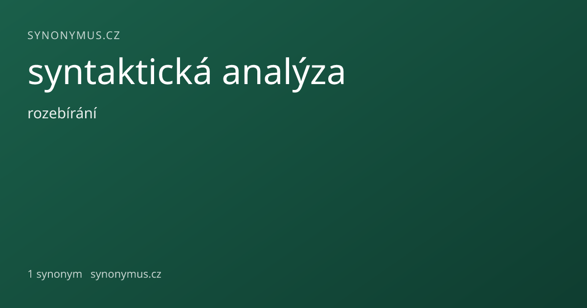 Náhled odkazu: syntaktická analýza