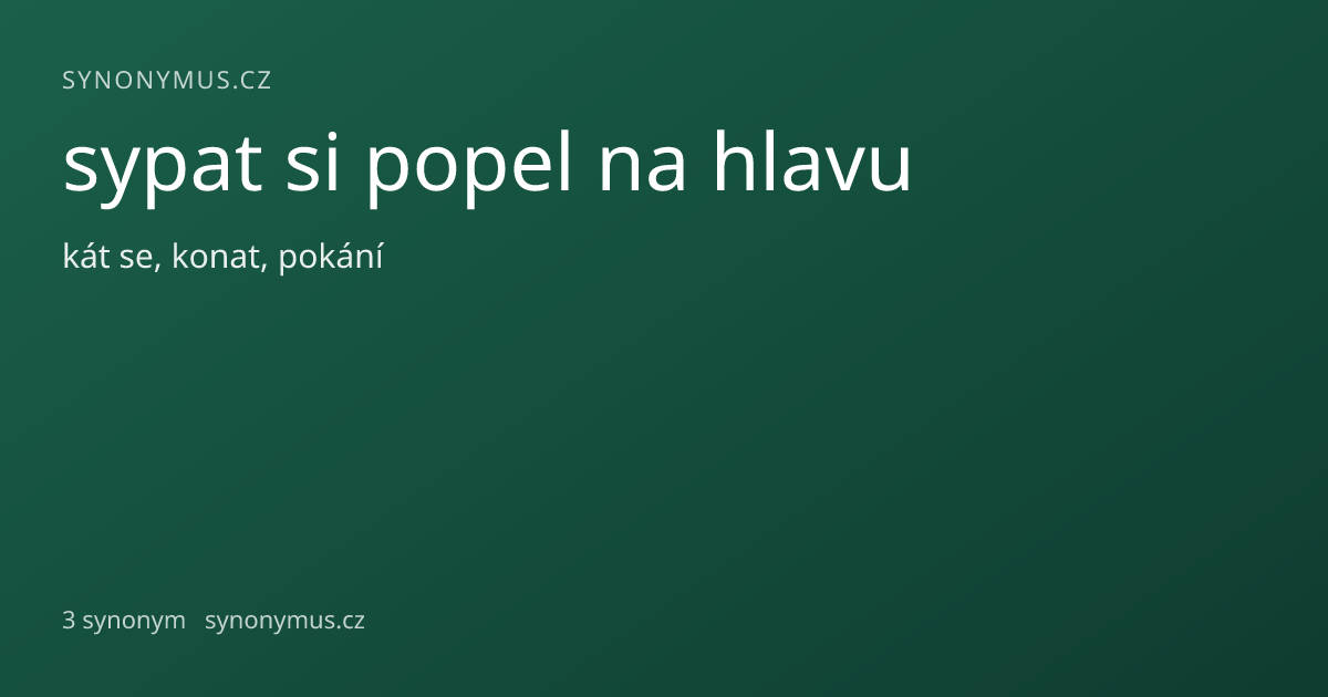 Náhled odkazu: sypat si popel na hlavu