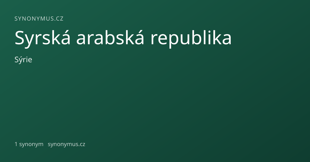 Náhled odkazu: Syrská arabská republika