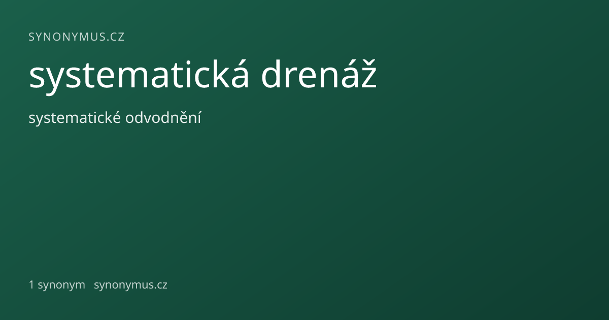Náhled odkazu: systematická drenáž