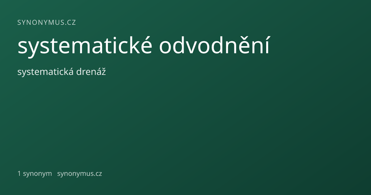 Náhled odkazu: systematické odvodnění