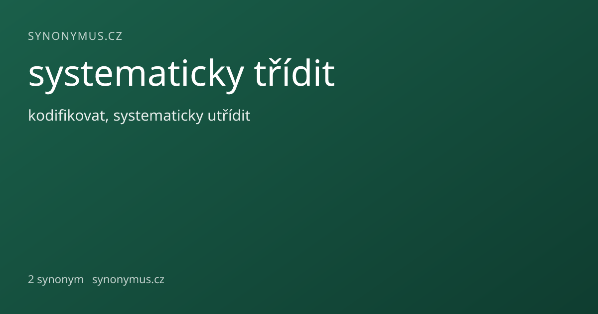 Náhled odkazu: systematicky třídit