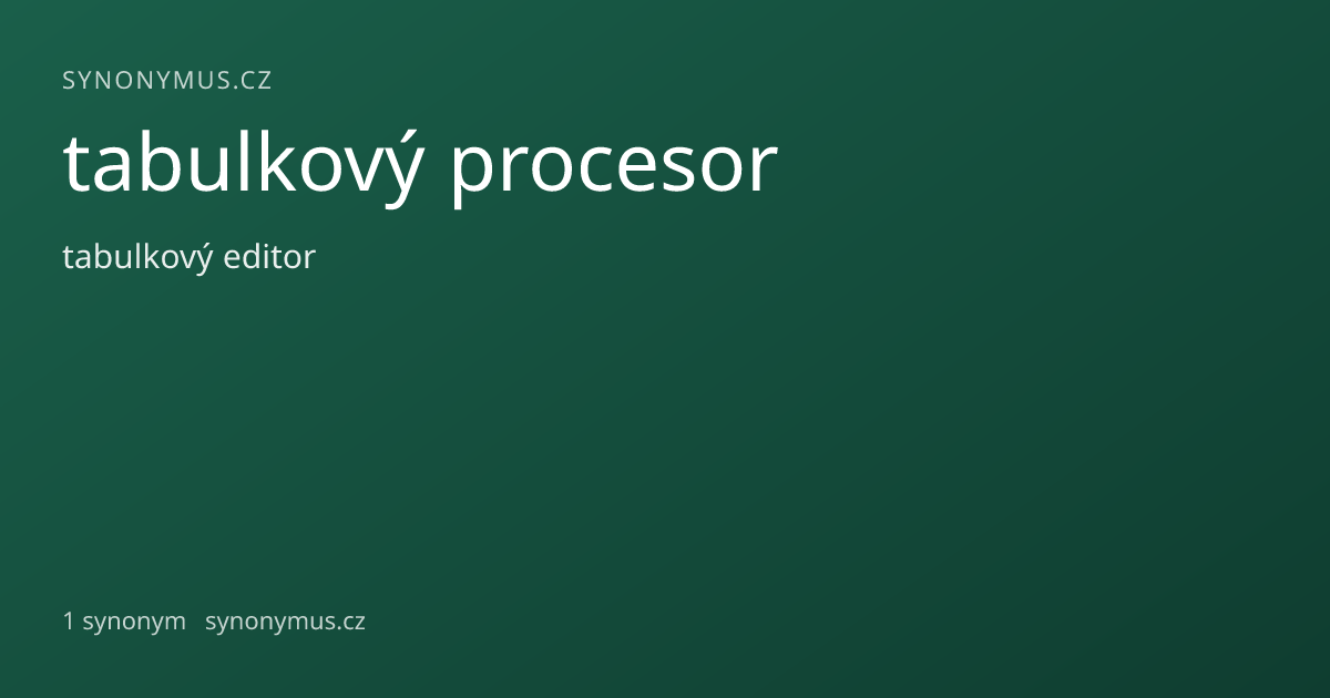 Náhled odkazu: tabulkový procesor