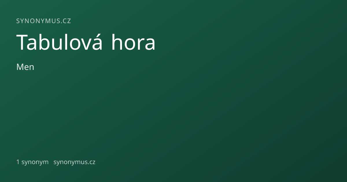 Náhled odkazu: Tabulová hora