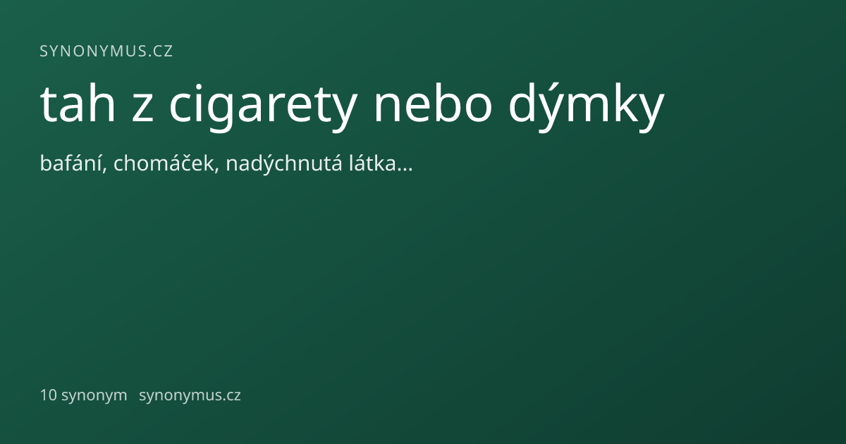 Náhled odkazu: tah z cigarety nebo dýmky
