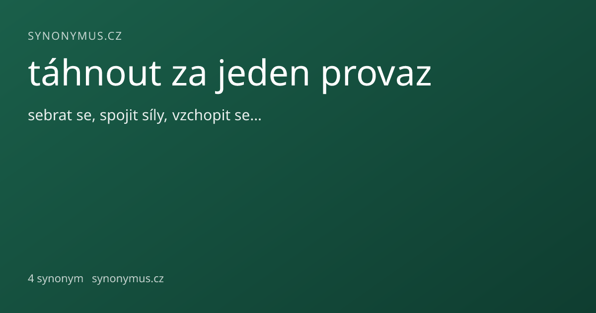 Náhled odkazu: táhnout za jeden provaz