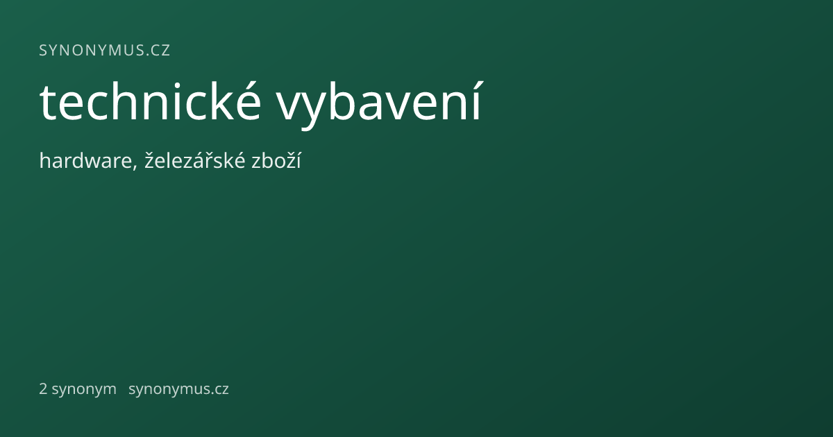 Náhled odkazu: technické vybavení