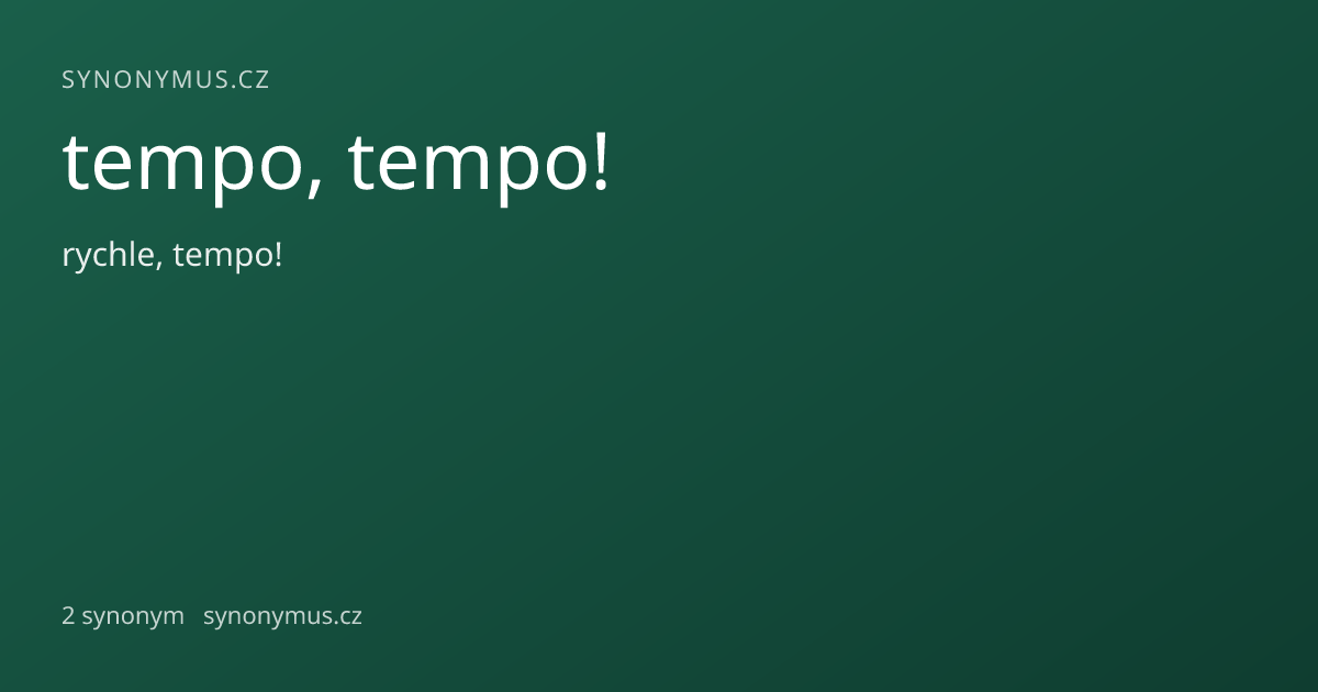 Náhled odkazu: tempo, tempo!