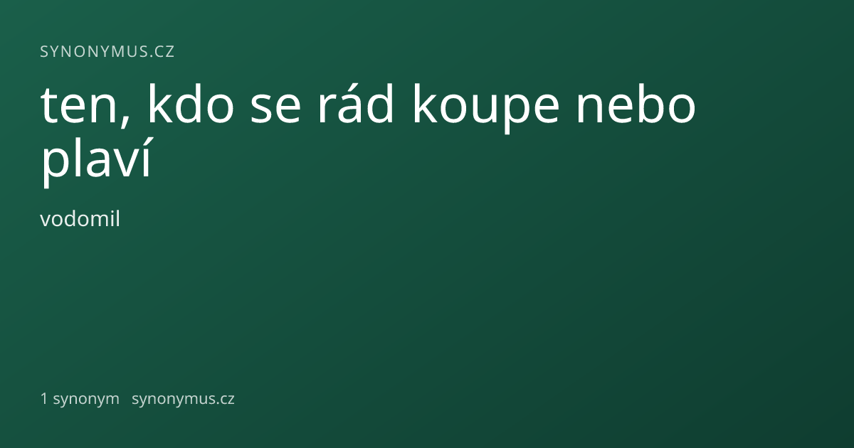 Náhled odkazu: ten, kdo se rád koupe nebo plaví